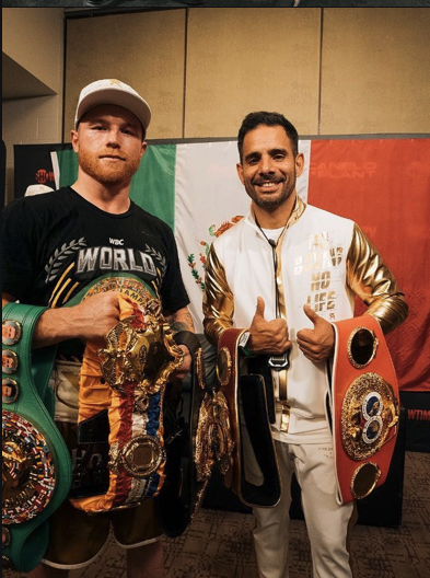 Coach Munir with a world champion boxer