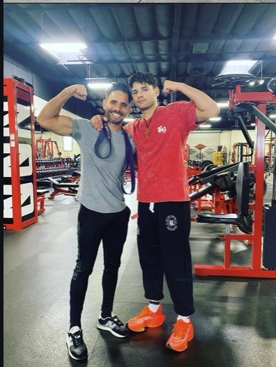 Coach Munir with a professional athlete